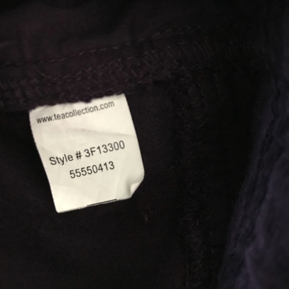 Tea Collection Eggplant Purple Velour Pants 4T - Picture 6 of 7